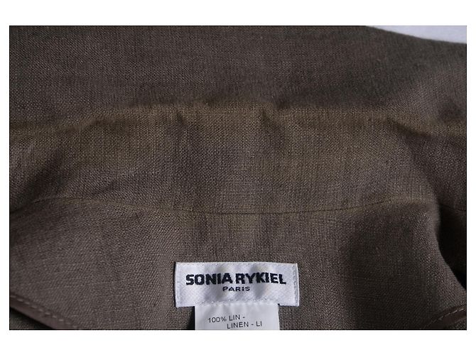 Sonia Rykiel, blazer de lino marrón Castaño - vista 8