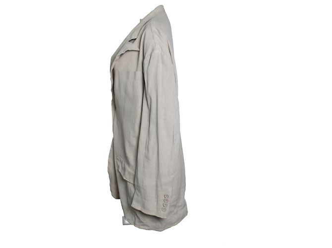 Acne studios, Blazer de lino beige - vista 4