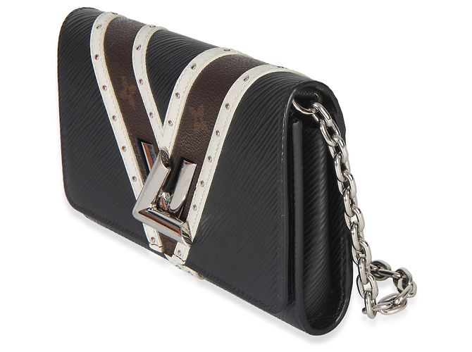 Portafoglio con catena Twist in tela Monogram V bianco e nero Louis Vuitton - vista 3