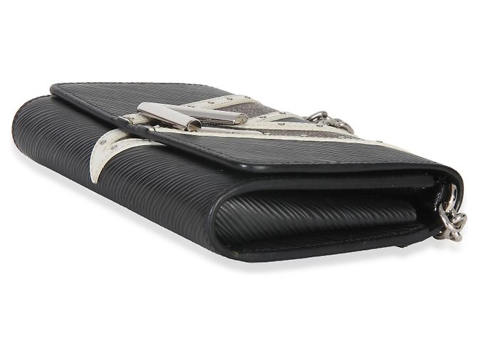 Portafoglio con catena Twist in tela Monogram V bianco e nero Louis Vuitton - vista 6