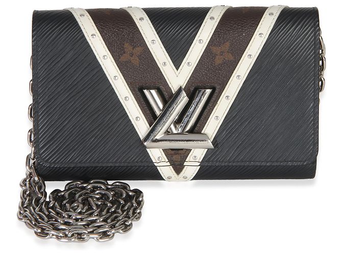 Portafoglio con catena Twist in tela Monogram V bianco e nero Louis Vuitton - vista 8