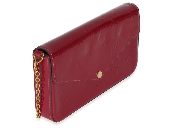 Pochette Félicie Louis Vuitton Pochette Felicie Monogram Vernis Fuchsia Porpora - vista 4