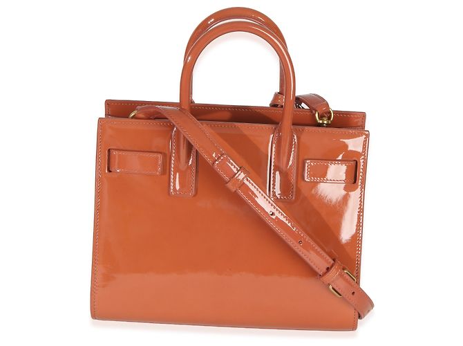 Saint Laurent Nano Sac de Jour in vernice Rosa Tenue Marrone Arancione - vista 2