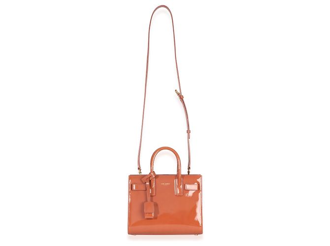 Saint Laurent Nano Sac de Jour in vernice Rosa Tenue Marrone Arancione - vista 5