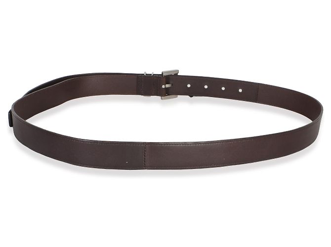 Cintura Saint Laurent da uomo in agnello marrone Cassandre 100/40 - vista 2
