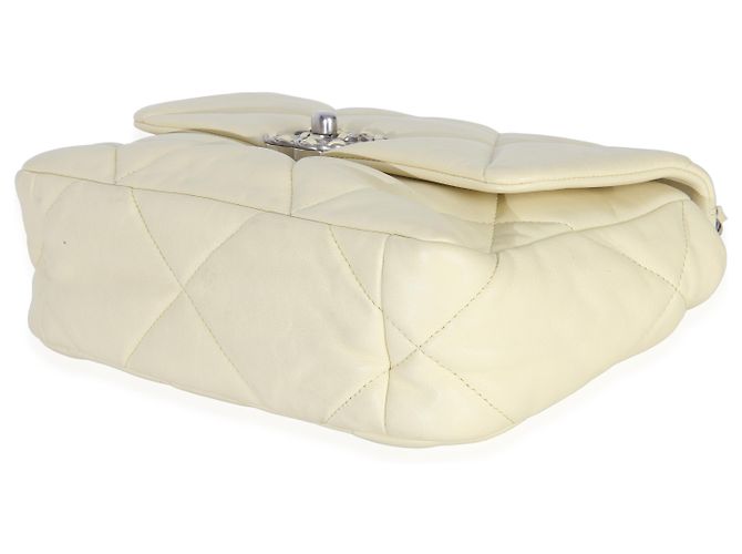 Chanel 19 Flap Tasche aus gestepptem Lammleder Chanel Hellgelb Größe Medium - Ansicht 6