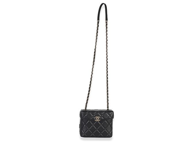 Borsa Small Secret Box in agnello trapuntato nero Chanel - vista 5