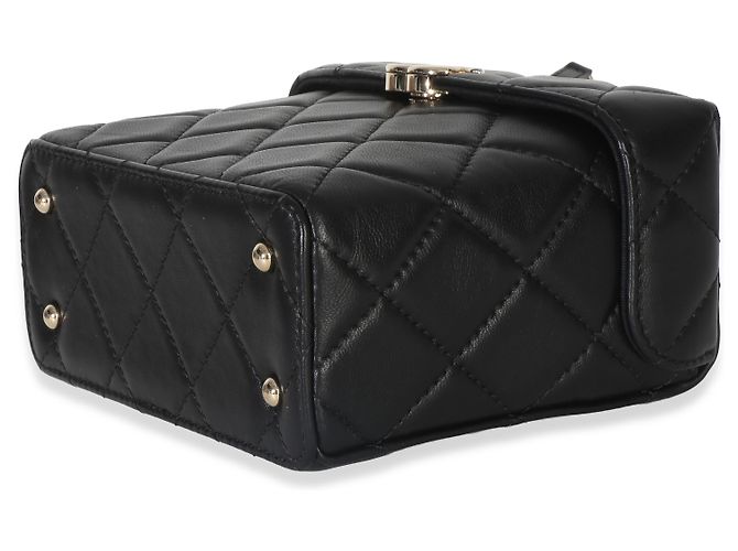Borsa Small Secret Box in agnello trapuntato nero Chanel - vista 6