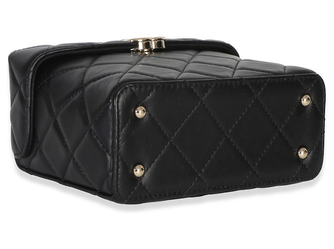Borsa Small Secret Box in agnello trapuntato nero Chanel - vista 7