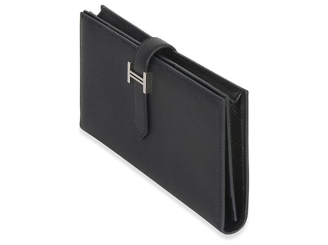 Portafoglio Hermès Bearn in pelle Epsom nero PHW - vista 3
