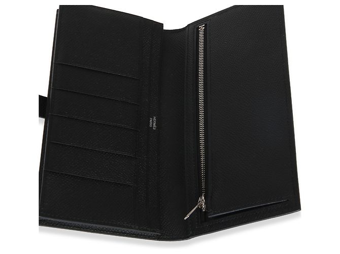 Portafoglio Hermès Bearn in pelle Epsom nero PHW - vista 5