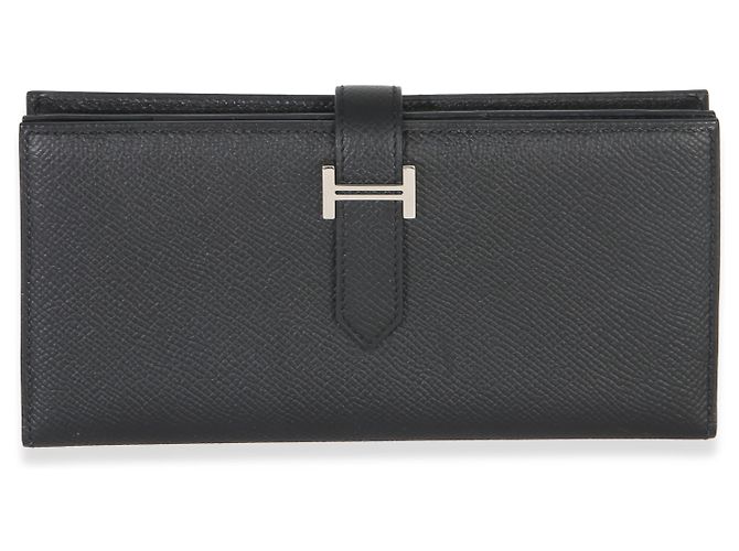 Portafoglio Hermès Bearn in pelle Epsom nero PHW - vista 8