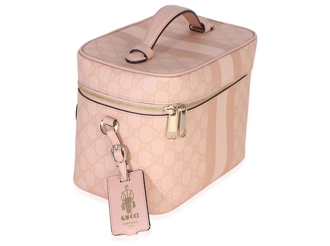 Neceser Gucci Savoy Medium en piel de becerro Dollar GG Supreme Monogram Rosa Claro - vista 4