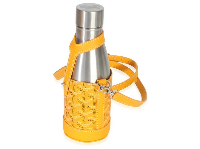Goyard Yellow Goyardine Canvas Yonne MM Case & Flask - view 3