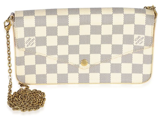Louis Vuitton Damier Azur Canvas Felicie Pochette Beige - vista 3