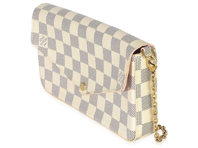 Louis Vuitton Damier Azur Canvas Felicie Pochette Beige - vista 4