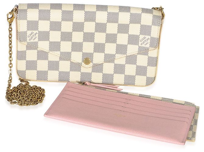 Louis Vuitton Damier Azur Canvas Felicie Pochette Beige - vista 8