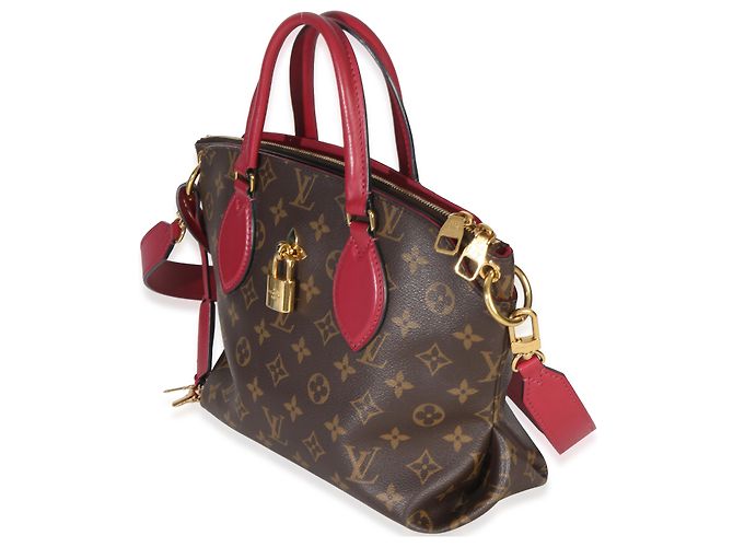 Louis Vuitton Bordeaux Monogram Canvas Flower Zipped Tote PM Marrone - vista 3
