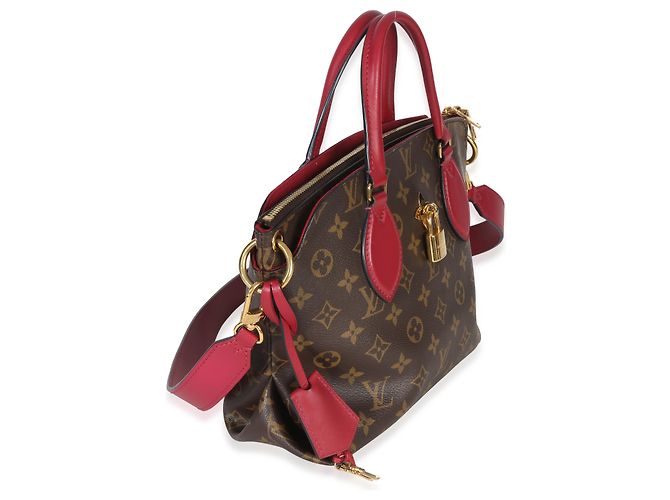 Louis Vuitton Bordeaux Monogram Canvas Flower Zipped Tote PM Marrone - vista 4