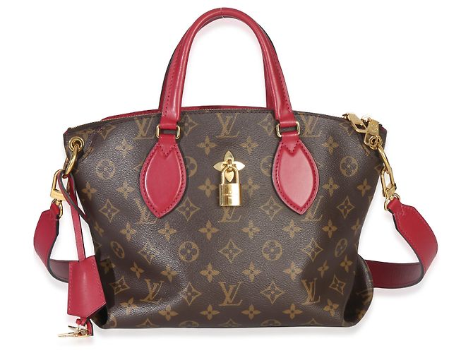 Louis Vuitton Bordeaux Monogram Canvas Flower Zipped Tote PM Marrone - vista 8