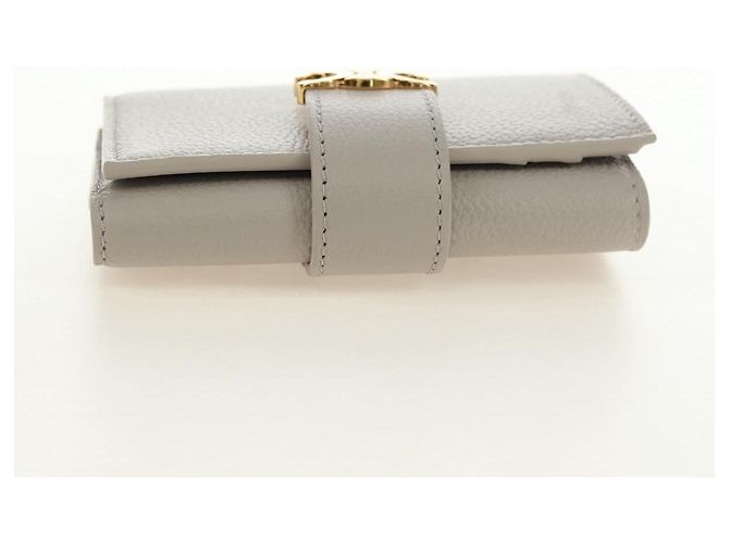 Céline Celine Triomphe Trifold Leather Small Beige - view 6