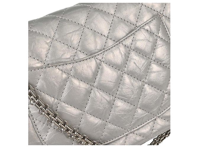 Chanel Reissue 2.55 Double Compartment Flap Quilted Aged Calfskin 225 Argento - vista 5