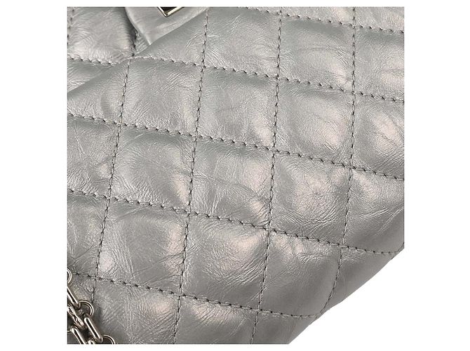 Chanel Reissue 2.55 Double Compartment Flap Quilted Aged Calfskin 225 Argento - vista 6