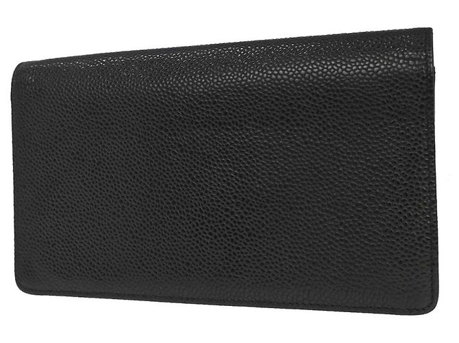Chanel CHANEL Portafoglio lungo bifold V Stitch Chevron Rosa Chevron medium Nero - vista 2