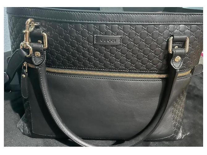 Gucci Microguccissima Borsa Tote in Pelle Nera Nero - vista 13