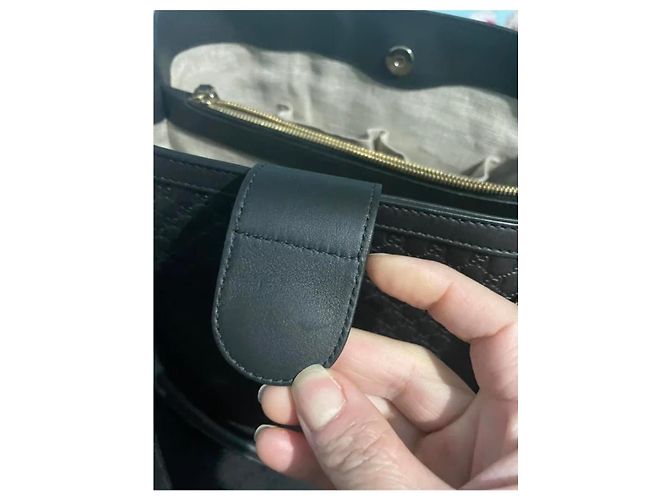 Gucci Microguccissima Borsa Tote in Pelle Nera Nero - vista 8