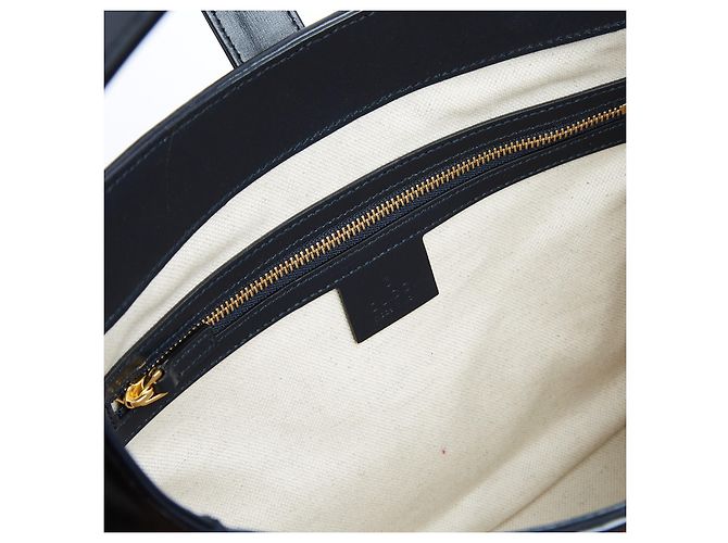 Gucci Jackie 1961 Borsa Medium Rafia Pelle Blu Navy - vista 3