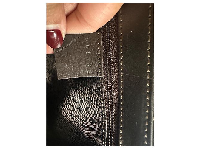 Céline Borsa a tracolla Celine in tela rivestita e pelle marrone Beige - vista 16