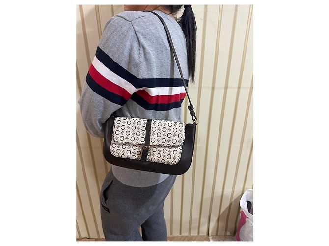 Céline Borsa a tracolla Celine in tela rivestita e pelle marrone Beige - vista 21