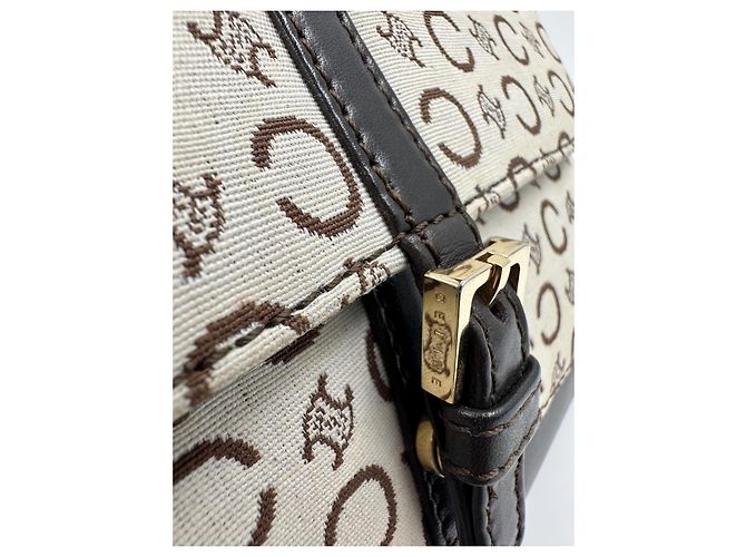 Céline Borsa a tracolla Celine in tela rivestita e pelle marrone Beige - vista 3
