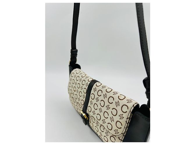 Céline Borsa a tracolla Celine in tela rivestita e pelle marrone Beige - vista 9