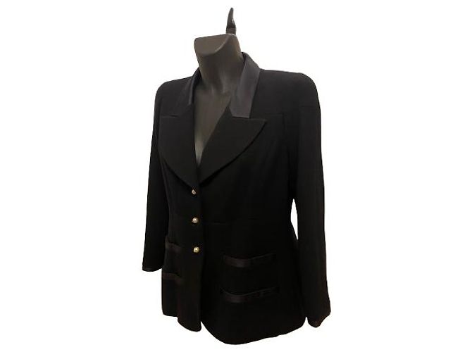 Timeless Blazer blu navy Chanel con bottoni di perle FW1997 - vista 2