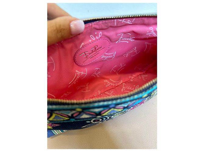 Emilio Pucci Pochette Y2K in tela stampata Rosa Multicolore Blu scuro - vista 4