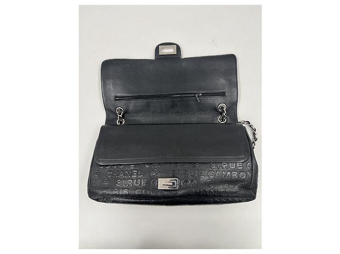 Chanel 2.55 Rue Cambon Borsa con Patta in Pelle Nera Nero - view 12
