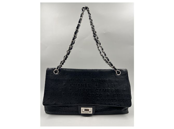 Chanel 2.55 Rue Cambon Borsa con Patta in Pelle Nera Nero - view 14