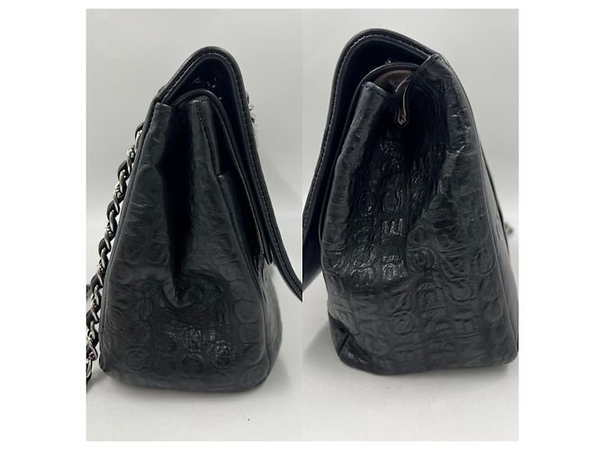 Chanel 2.55 Rue Cambon Borsa con Patta in Pelle Nera Nero - view 17