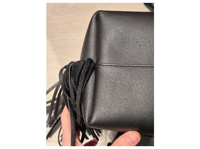 Borsa Tote Saint Laurent in pelle nera con frange Nero - vista 3
