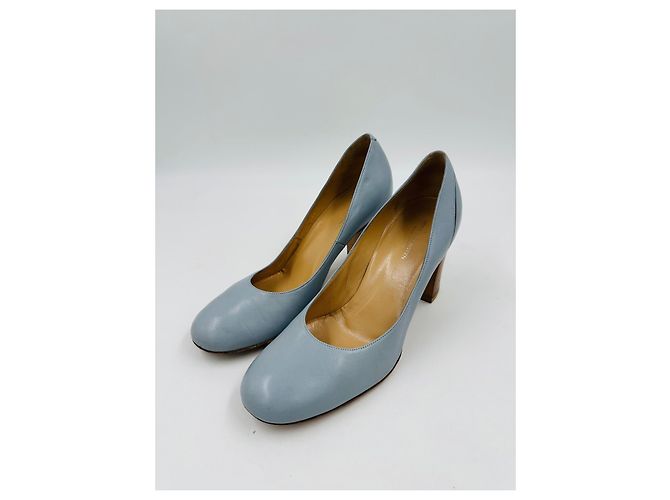 Dries Van Noten Pumps aus hellblauem Leder - Ansicht 10