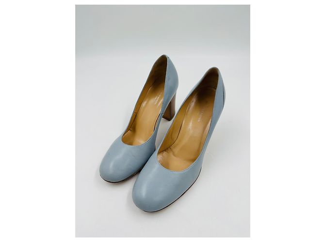 Dries Van Noten Pumps aus hellblauem Leder - Ansicht 12