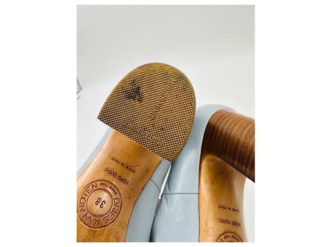 Dries Van Noten Pumps aus hellblauem Leder - Ansicht 17