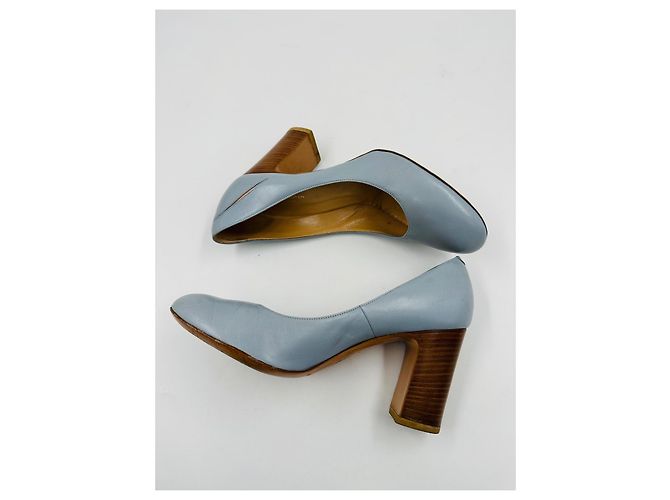 Dries Van Noten Pumps aus hellblauem Leder - Ansicht 18