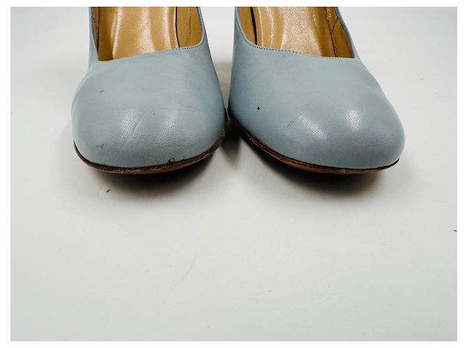 Dries Van Noten Pumps aus hellblauem Leder - Ansicht 4