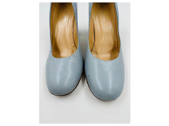 Dries Van Noten Pumps aus hellblauem Leder - Ansicht 5
