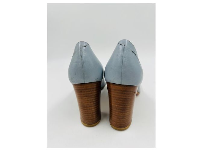 Dries Van Noten Pumps aus hellblauem Leder - Ansicht 9