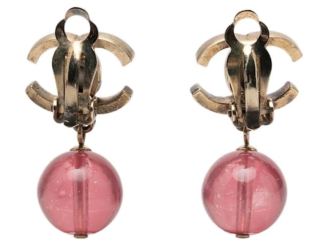 Chanel Coco Mark Swing Ohrringe Pink Golden - Ansicht 2