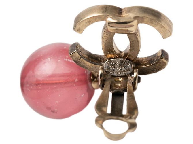 Chanel Coco Mark Swing Ohrringe Pink Golden - Ansicht 3
